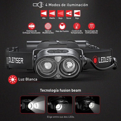 Linterna Recargable de Cabeza H19R CORE Negra Ledlenser Ledlenser 