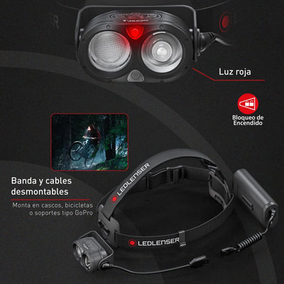Linterna Recargable de Cabeza H19R CORE Negra Ledlenser Ledlenser 