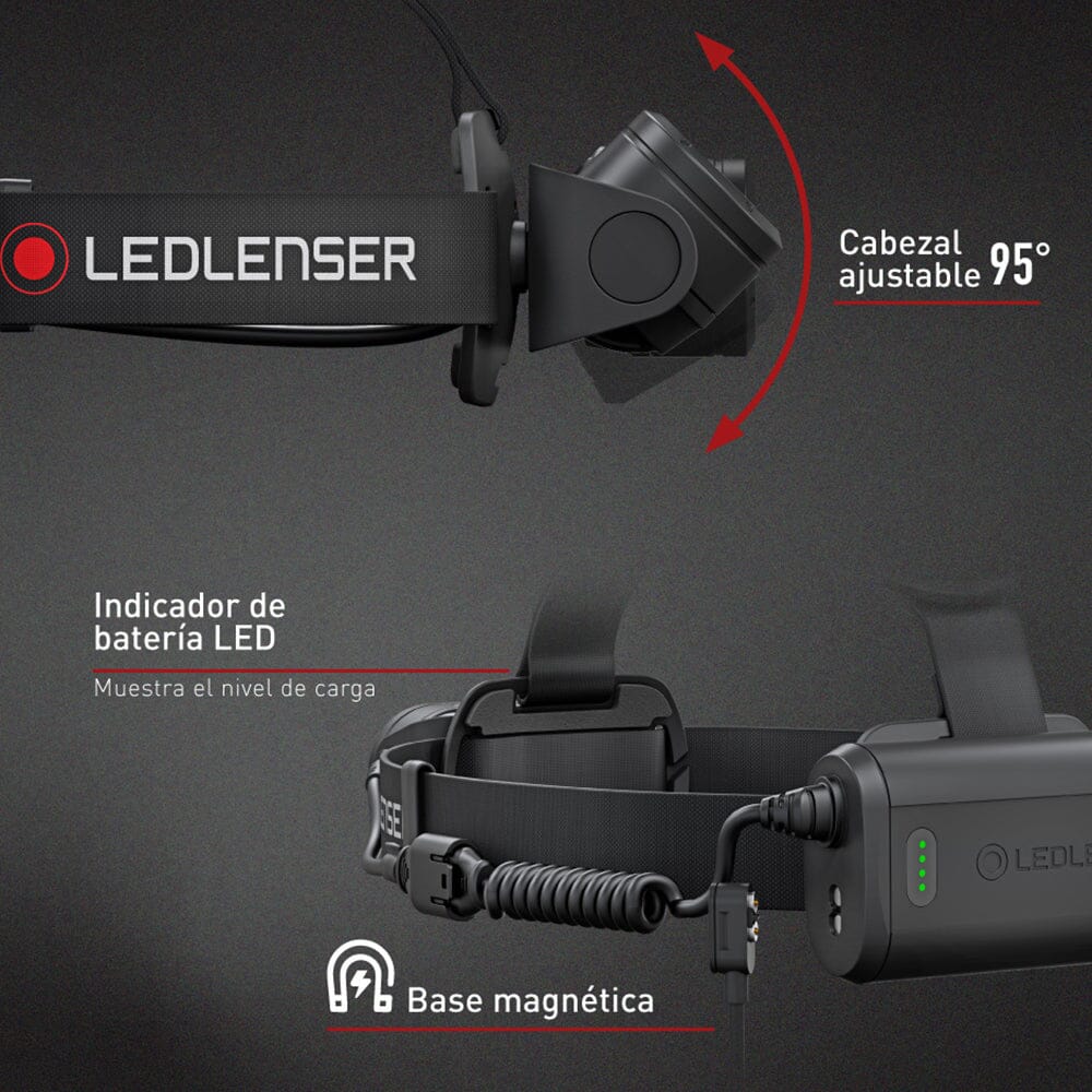 Linterna Recargable de Cabeza H19R CORE Negra Ledlenser Ledlenser 