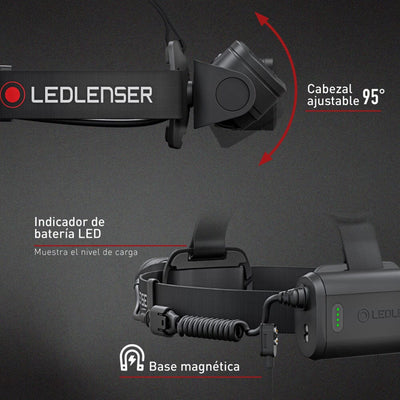 Linterna Recargable de Cabeza H19R CORE Negra Ledlenser Ledlenser 