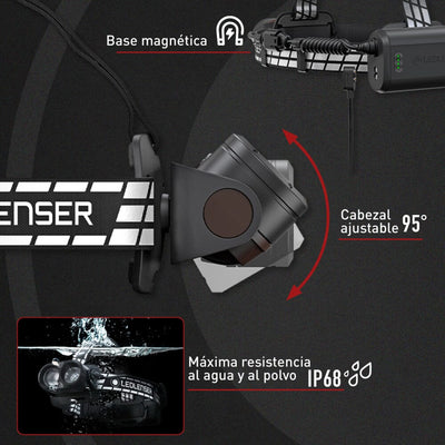 Linterna Recargable de Cabeza H19R SIGNATURE Negra Ledlenser Ledlenser 