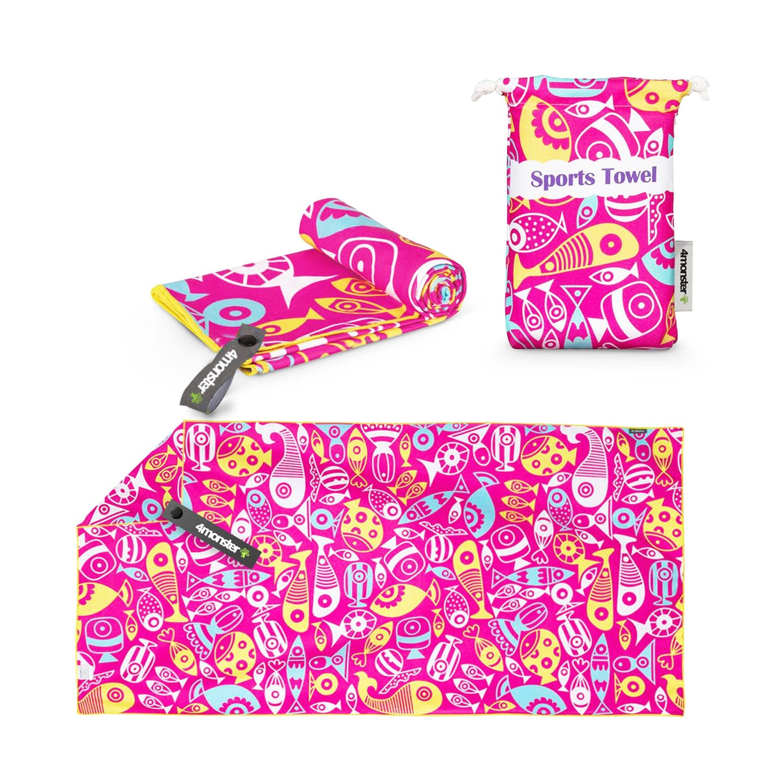 TOALLA DE MICROFIBRA | Para Playa 4Monster Toalla 4Monster Rosa 