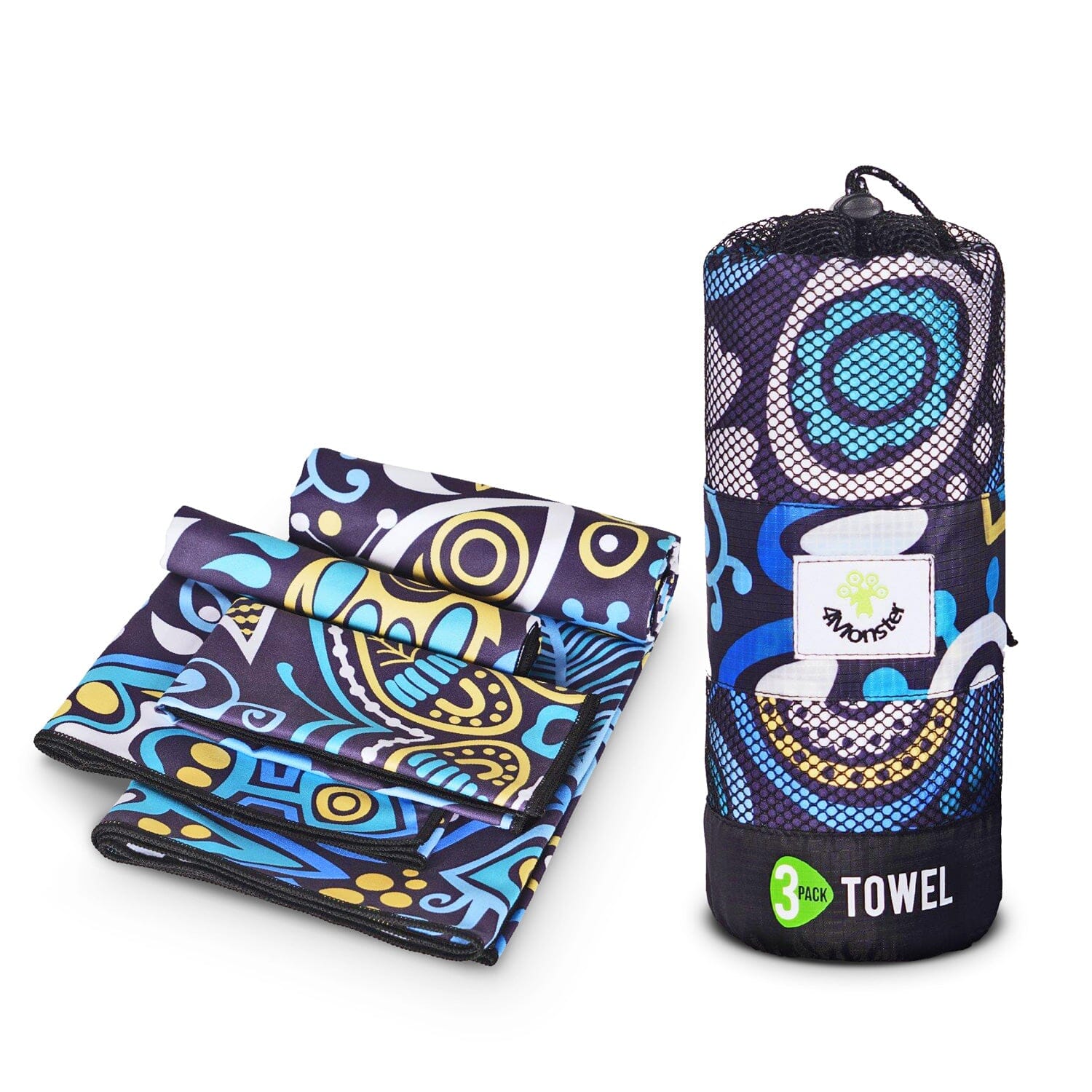 KIT DE 3 TOALLAS | De Microfibra 4Monster Toalla 4Monster Azul y celeste 