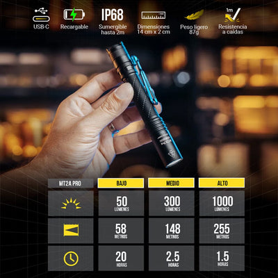 Linterna de Mano MT2A PRO Negra Nitecore Nitecore 
