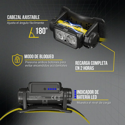Linterna de Cabeza NU43 Negra Nitecore Nitecore 