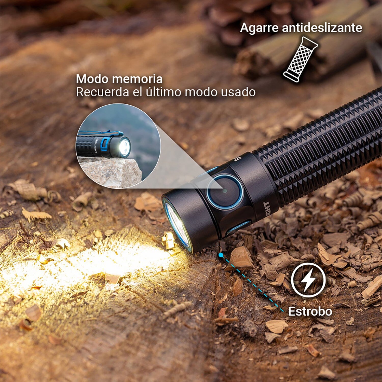 Linterna de Mano Recargable BATON 3 PRO Negra Olight Linterna Olight 