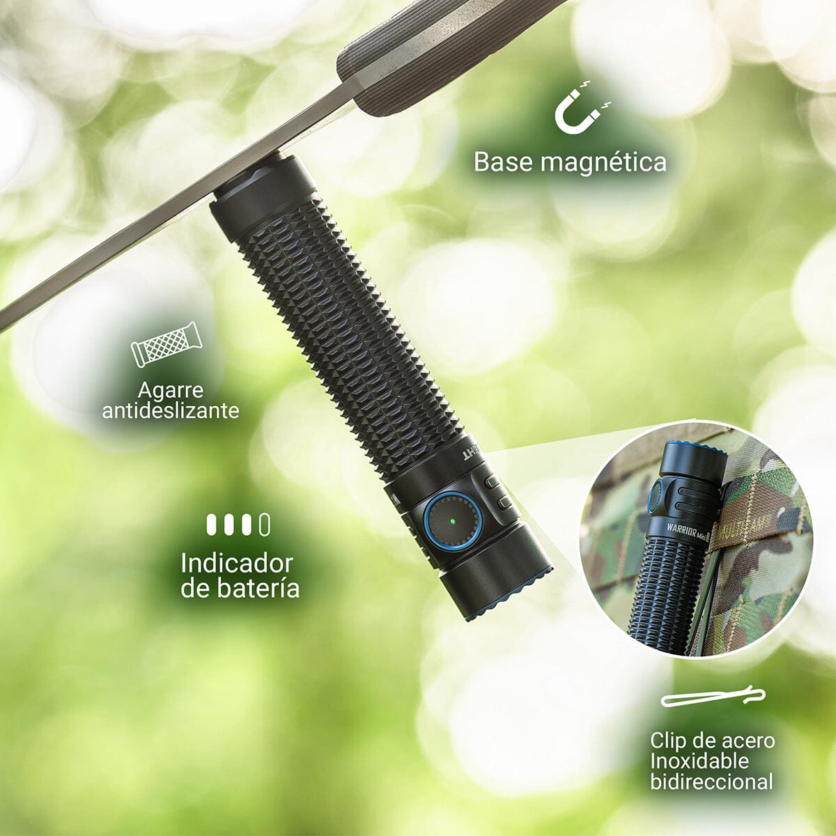 Linterna de Mano Recargable WARRIOR MINI 3 Negra Olight Linterna Olight 