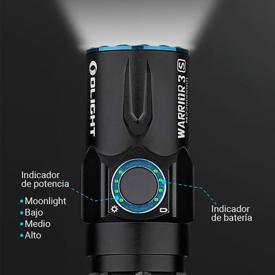 Linterna de Mano Recargable WARRIOR 3S Negra Olight Linterna Olight 