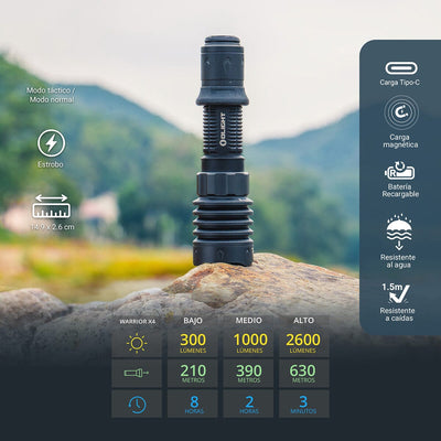 Linterna de Mano Recargable WARRIOR X 4 Negra Olight Linterna Olight 