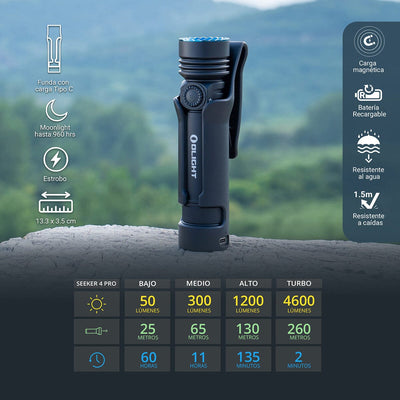 Linterna de Mano Recargable SEEKER 4 PRO Negra Olight Linterna Olight 