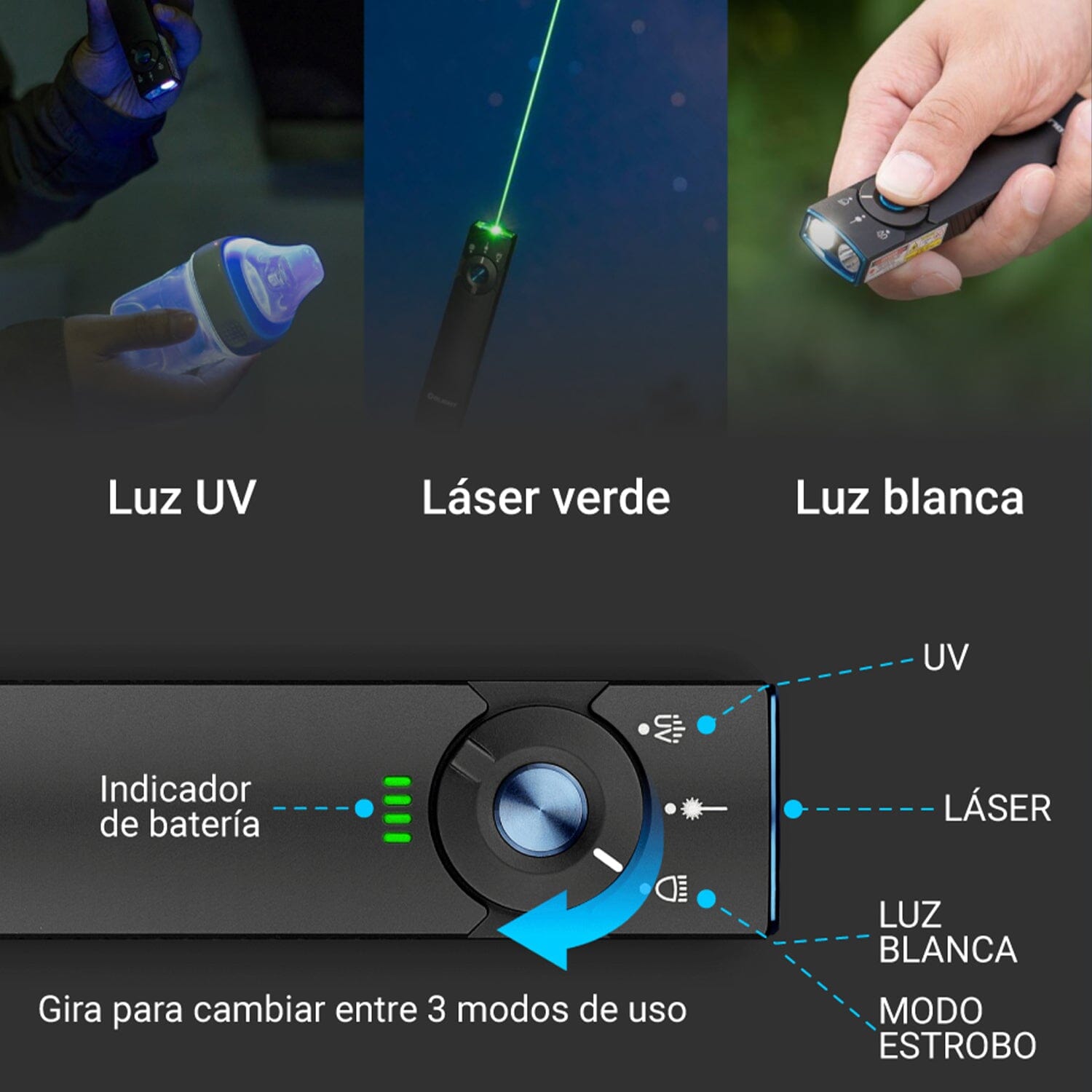Linterna de Mano Recargable ARKFELD PRO Negra Olight Linterna Olight 