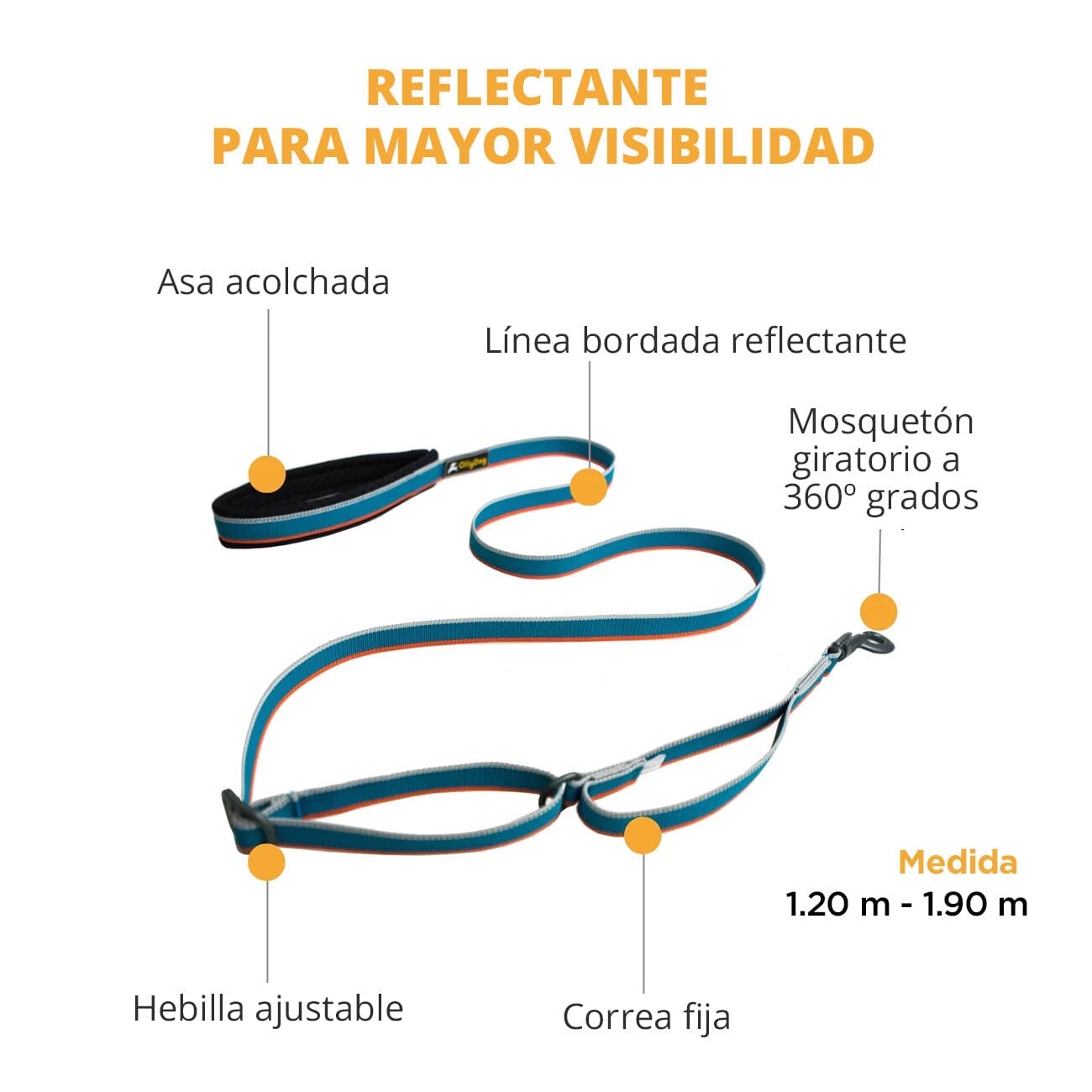Correa Urbana para Perro AIR BLUE Azul Ollydog Ollydog 