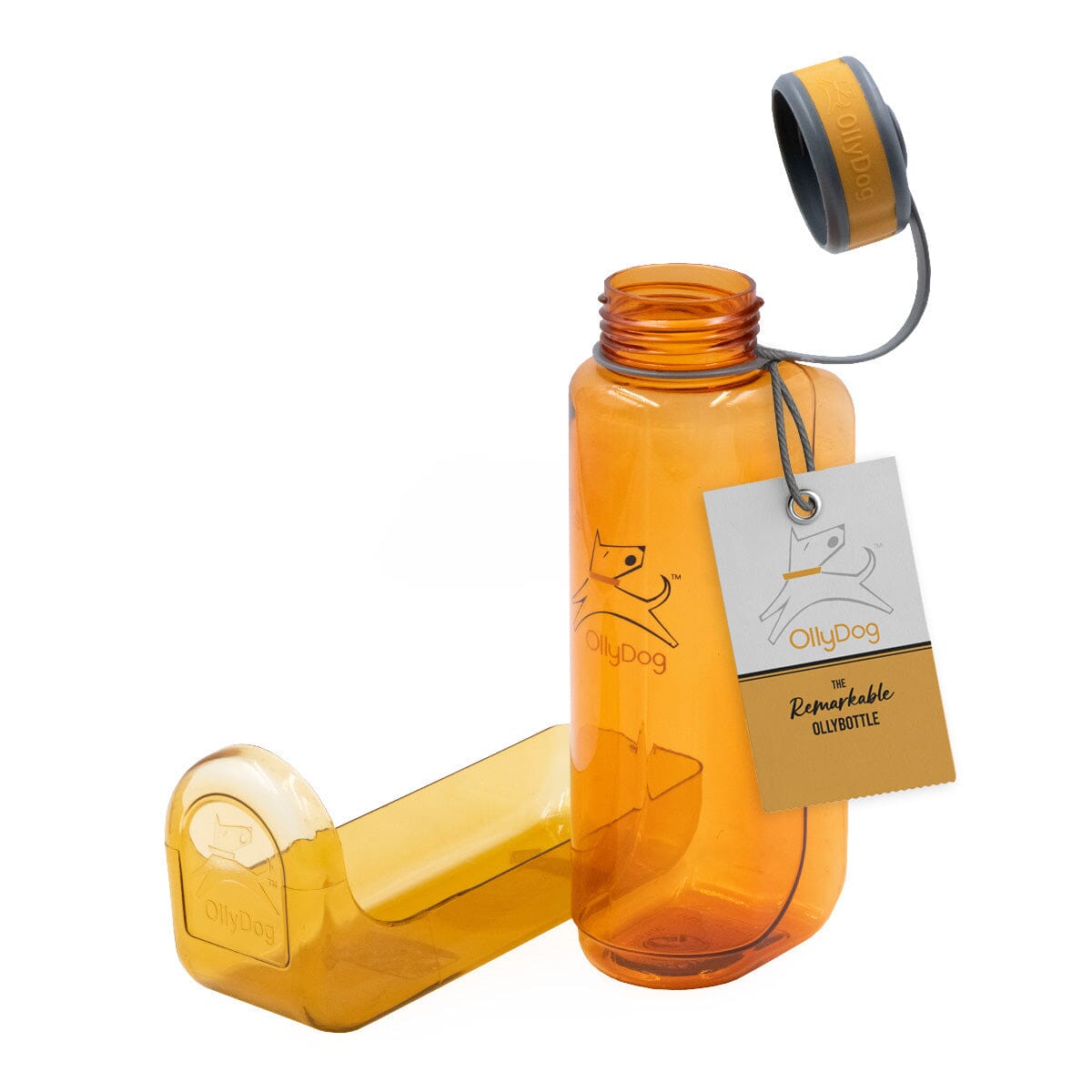 Botella de Agua para Perro 1 lt FLAME Naranja Ollydog Ollydog 