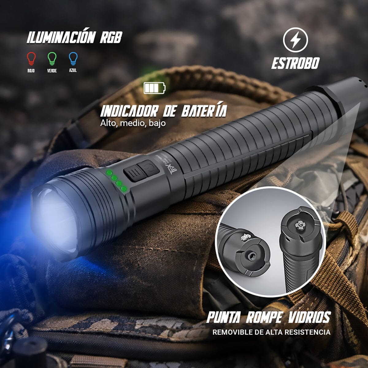 Linterna Recargable Táctica ARCTURUS 5000 Negra TFX TFX 