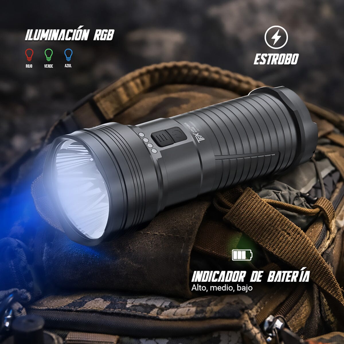 Linterna Recargable Táctica ARCTURUS 6500 Negra TFX TFX 