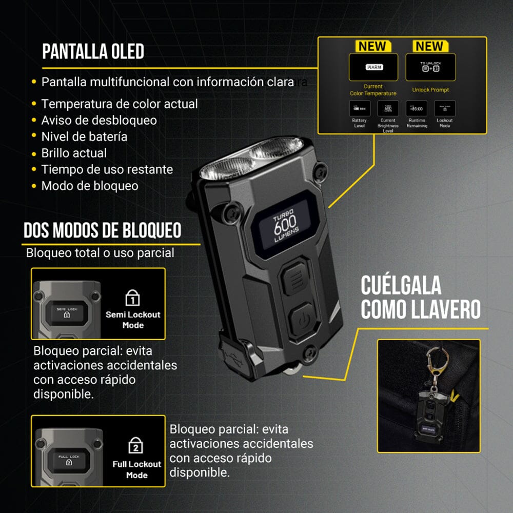 Linterna de Bolsillo TINI3 Negra Nitecore Nitecore 