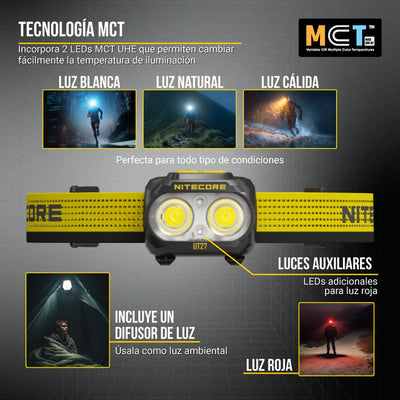 Linterna de Cabeza UT27 Amarilla Nitecore Nitecore 