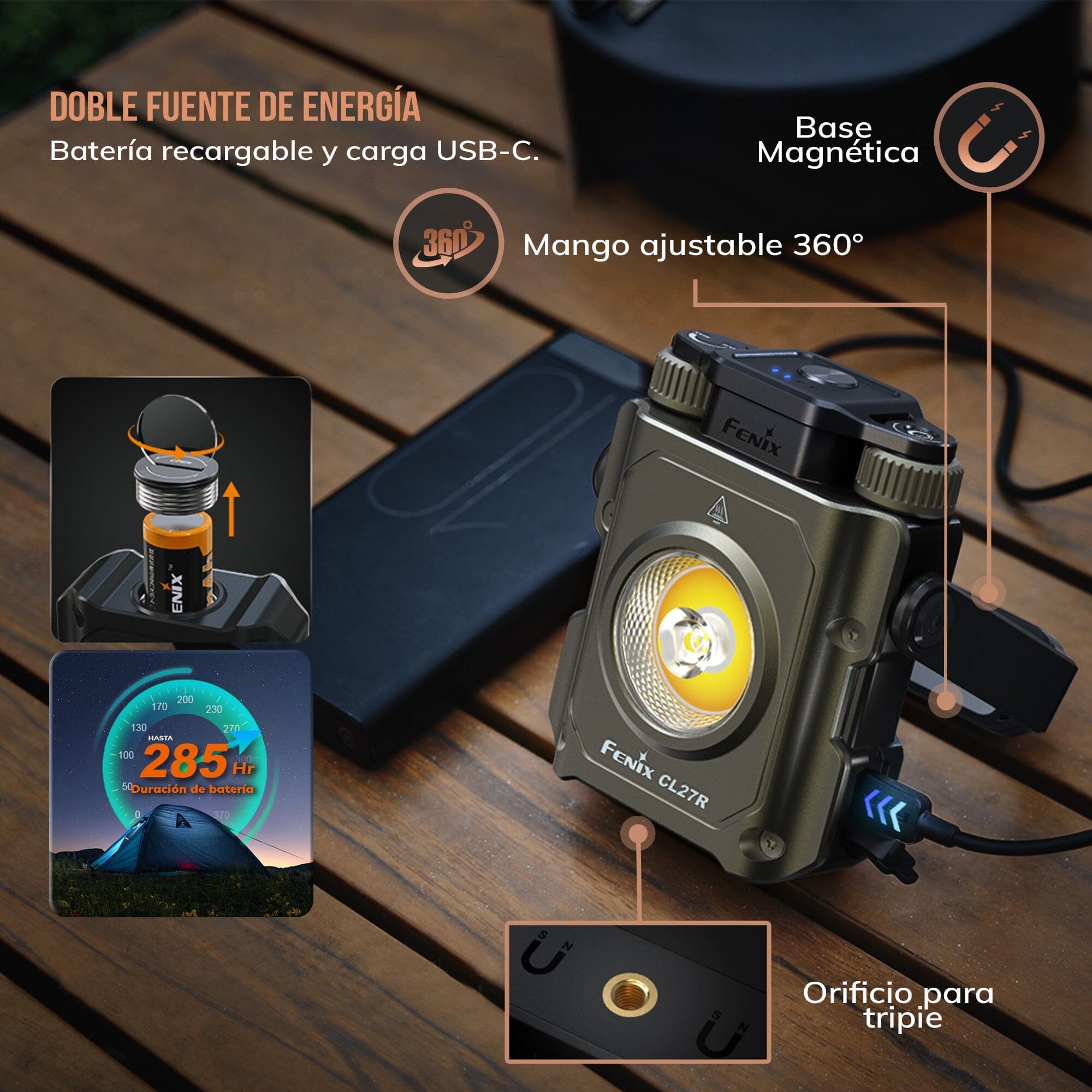 Linterna de Mano CL27R Verde Fénix Linterna Fenix 
