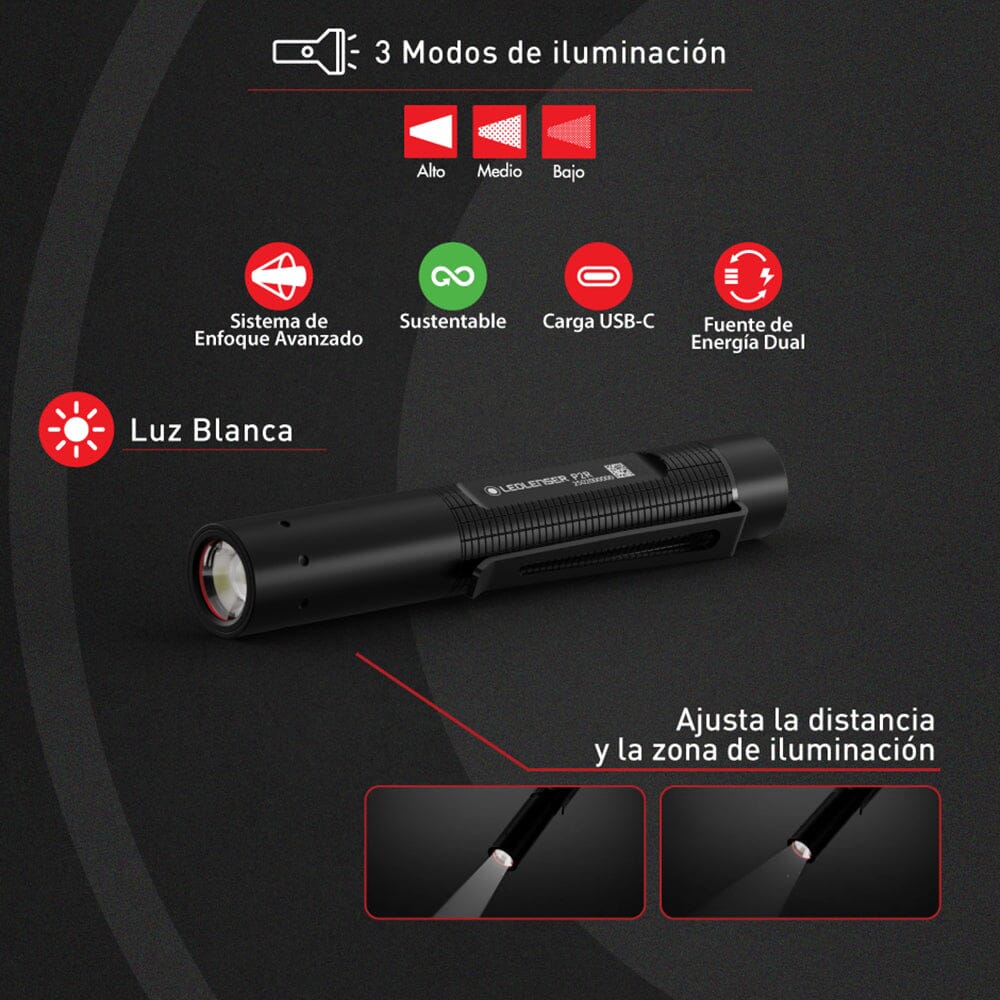 Linterna de Mano P2R Negra Ledlenser Ledlenser 