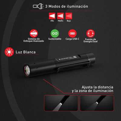 Linterna de Mano P2R Negra Ledlenser Ledlenser 