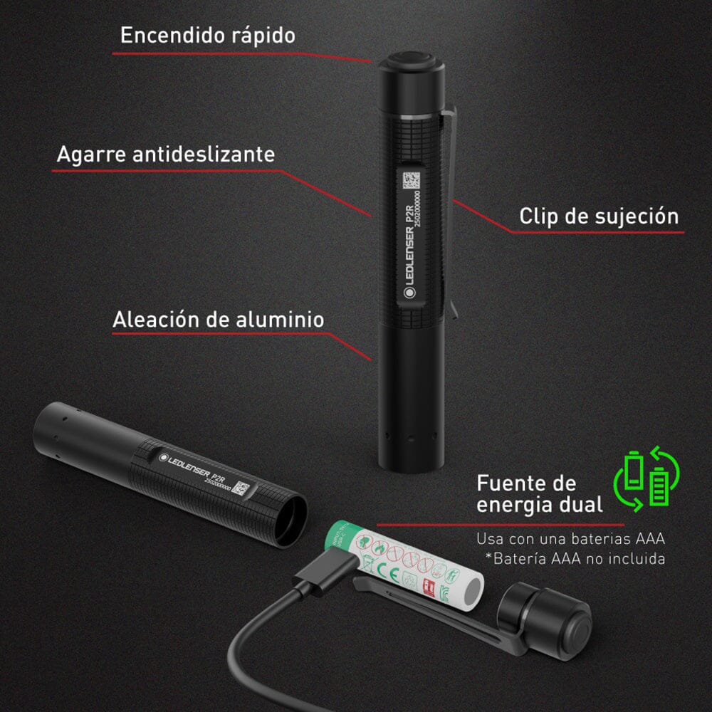 Linterna de Mano P2R Negra Ledlenser Ledlenser 