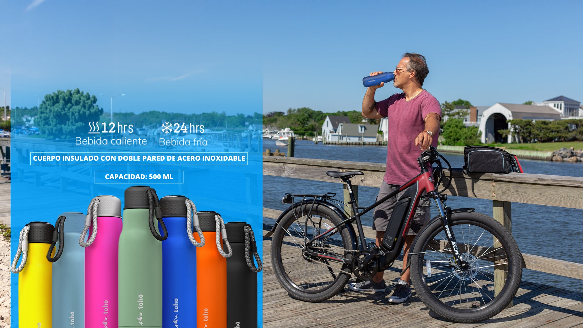 TERMO DE 500ML | Azul Cielo Toho Outdoor