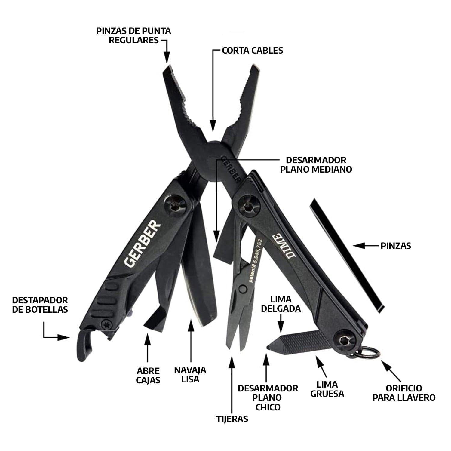 Mini Multiherramienta DIME Negro Gerber Gerber 