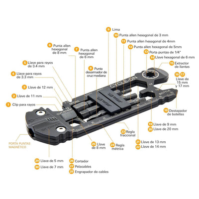 Multiherramienta para Bicicletas 30 en 1 CYCLE-ON Negra True Utility True Utility 