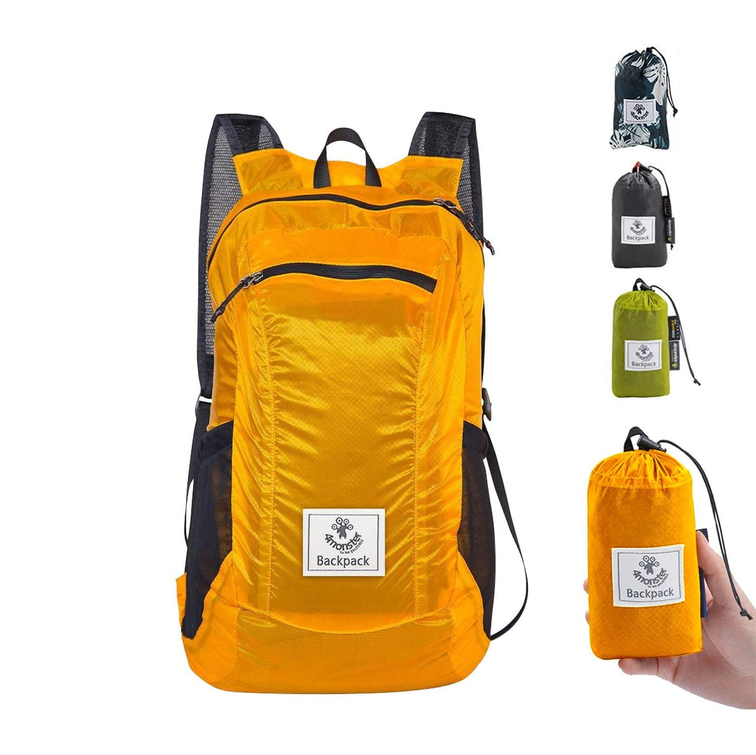 Mochila de Nylon Ultra Ligera Negro 4Monster Mochila 4Monster Naranja 