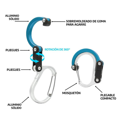 Mosquetón Giratorio Chico HEROCLIP Azul Gear Aid Gear Aid 