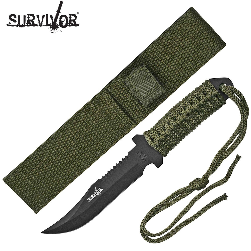 Cuchillo Combinado con Mango Paracord Negro Survivor Master Cutlery 
