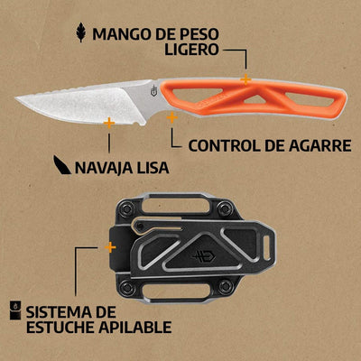 Cuchillo Liso EXO-MOD CAPER Naranja Gerber Gerber 