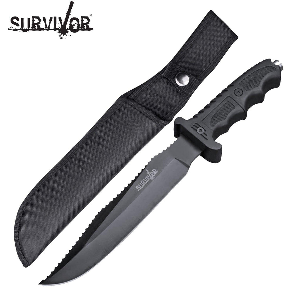 Cuchillo Combinado con Rompe Cristales Negro Survivor Master Cutlery 