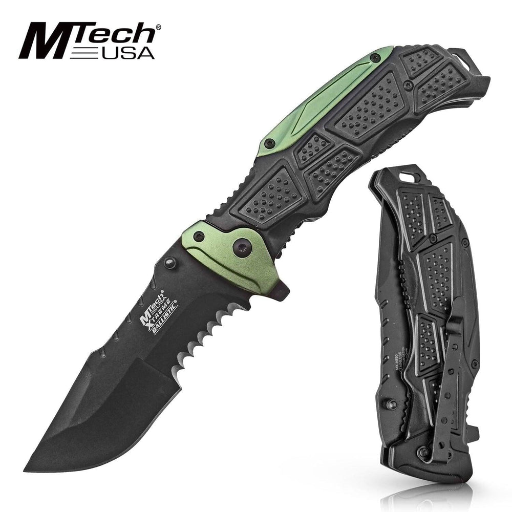 Navaja Combinada de Supervivencia Verde Master USA Master Cutlery 
