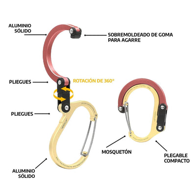 Mosquetón Giratorio Chico HEROCLIP Dorado Gear Aid Gear Aid 
