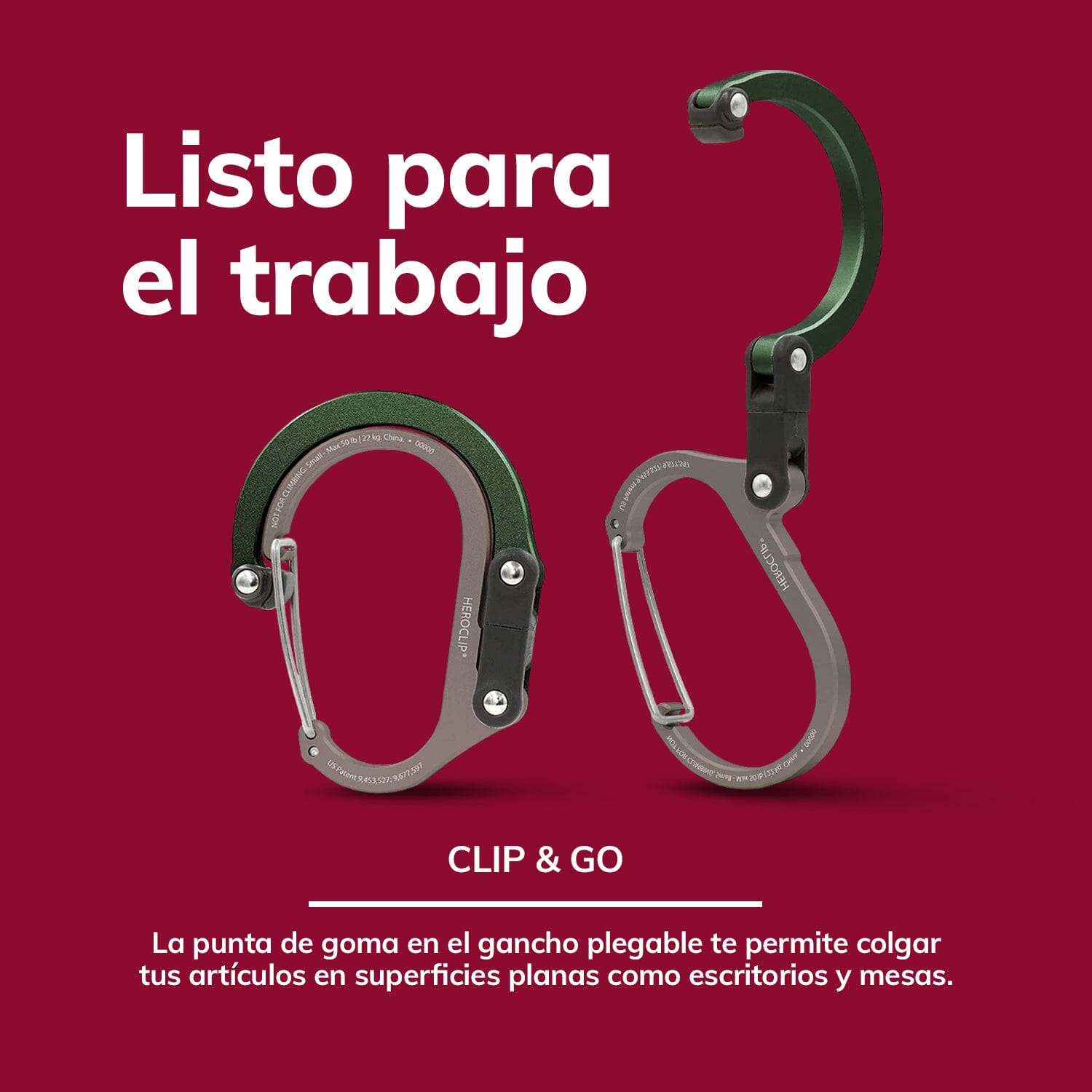 Mosquetón Giratorio Chico HEROCLIP Verde Gear Aid Gear Aid 