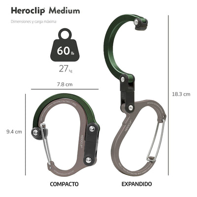 Mosquetón Giratorio Mediano HEROCLIP Verde Gear Aid Gear Aid 