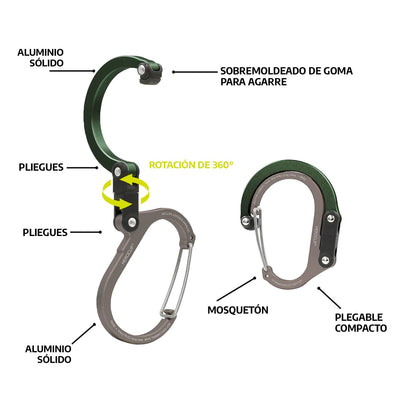 Mosquetón Giratorio Mediano HEROCLIP Verde Gear Aid Gear Aid 