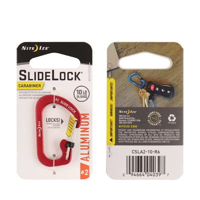 Mosquetón de Aluminio con Seguro SLIDELOCK Azul Nite Ize Nite Ize #2 Rojo 
