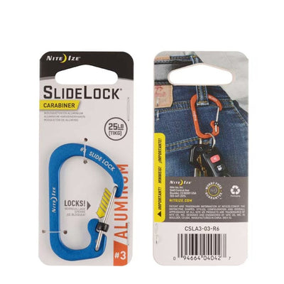 Mosquetón de Aluminio con Seguro SLIDELOCK Azul Nite Ize Nite Ize #3 Azul 