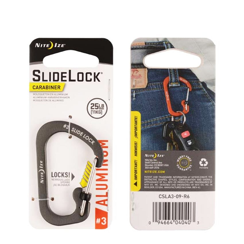 Mosquetón de Aluminio con Seguro SLIDELOCK Azul Nite Ize Nite Ize #3 Gris 
