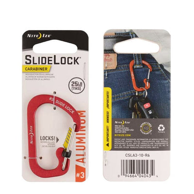 Mosquetón de Aluminio con Seguro SLIDELOCK Azul Nite Ize Nite Ize #3 Rojo 