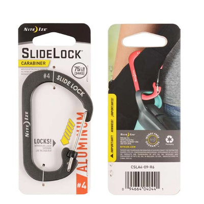 Mosquetón de Aluminio con Seguro SLIDELOCK Azul Nite Ize Nite Ize #4 Gris 