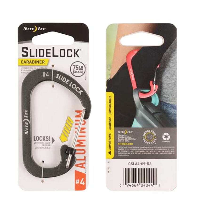 Mosquetón de Aluminio con Seguro SLIDELOCK Azul Nite Ize Nite Ize #4 Gris 