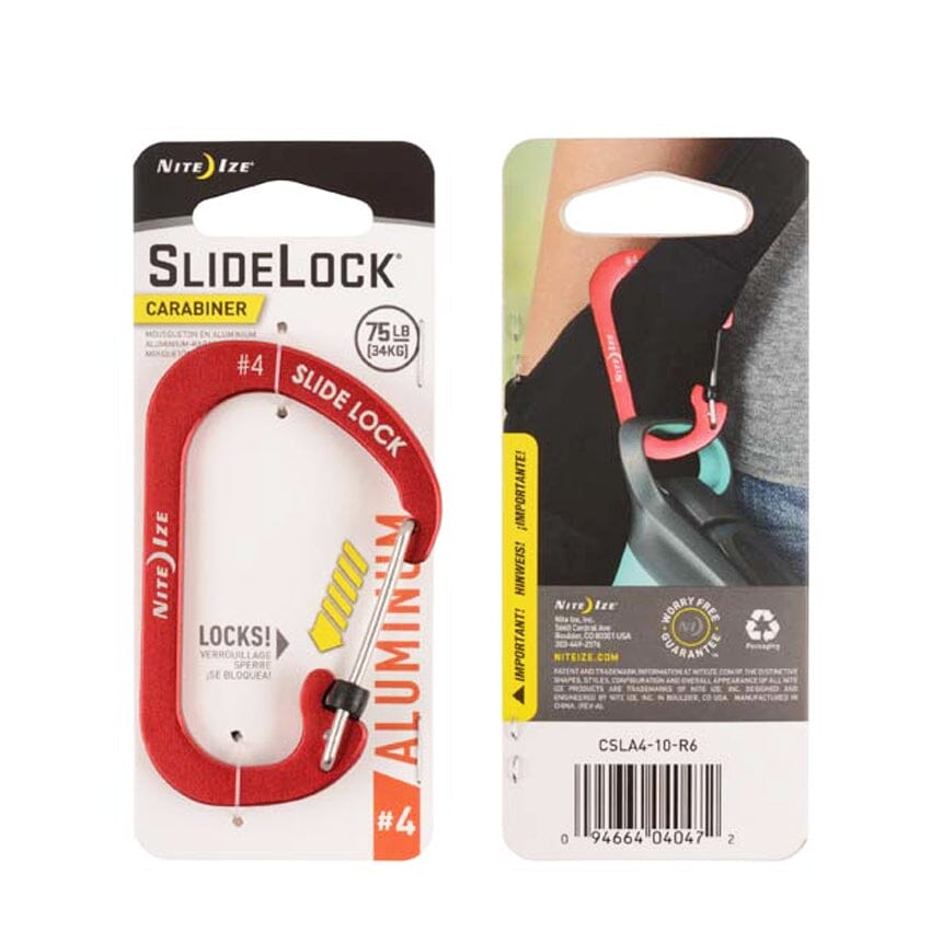 Mosquetón de Aluminio con Seguro SLIDELOCK Azul Nite Ize Nite Ize #4 Rojo 