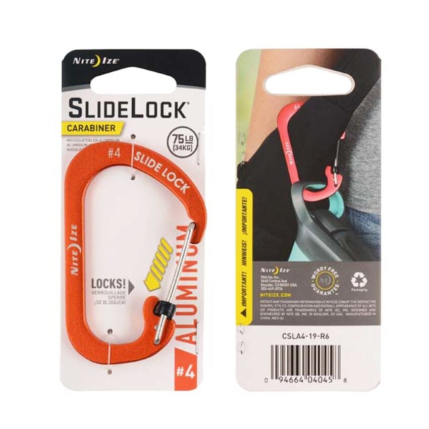 Mosquetón de Aluminio con Seguro SLIDELOCK Azul Nite Ize Nite Ize #4 Naranja 