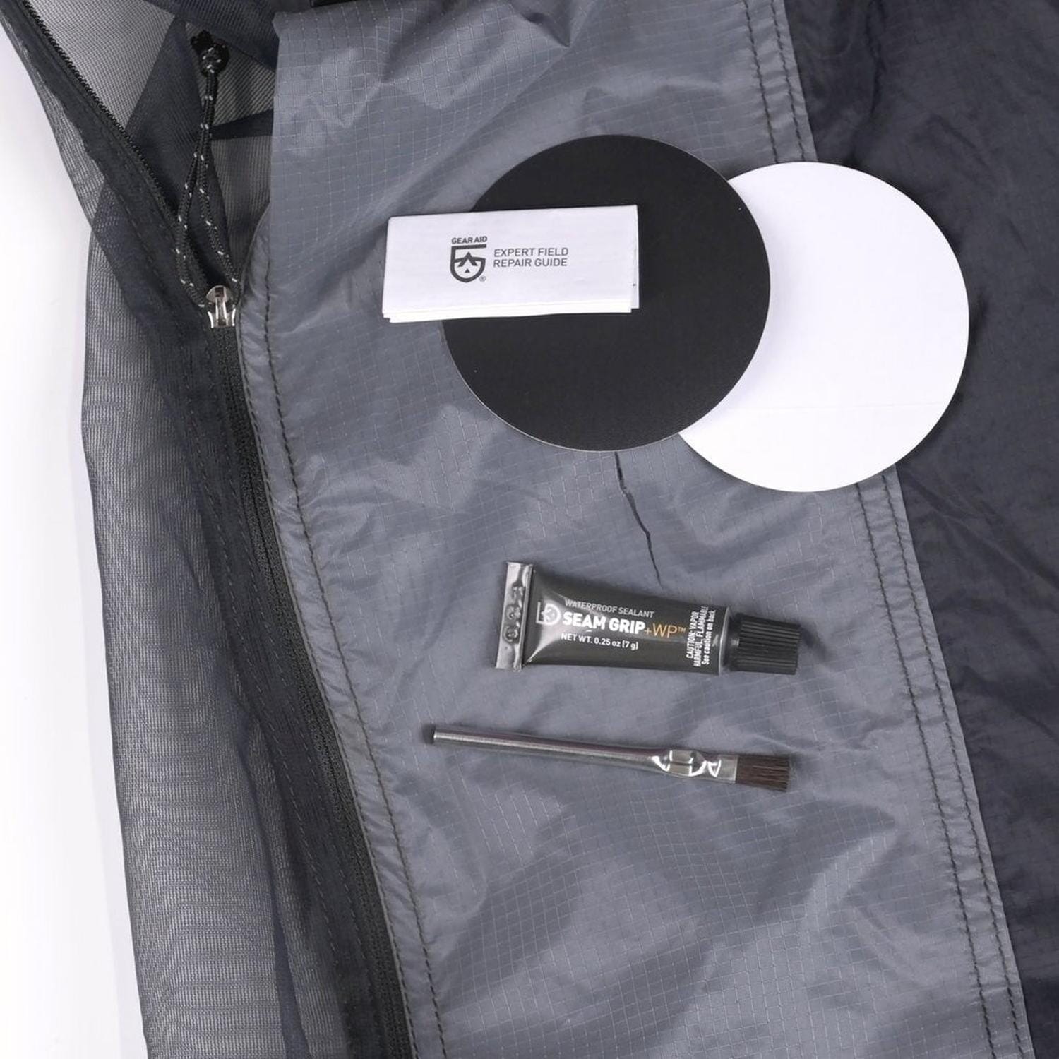 Parches con Kit de Reparación SEAM GRIP WP-K Blanco y Negro Gear Aid Parches Gear Aid 