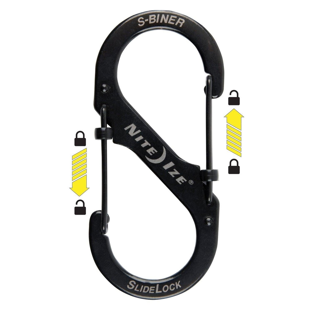 Mosquetón Doble con Seguro SLIDELOCK Negro Nite Ize Nite Ize #4 Negro 
