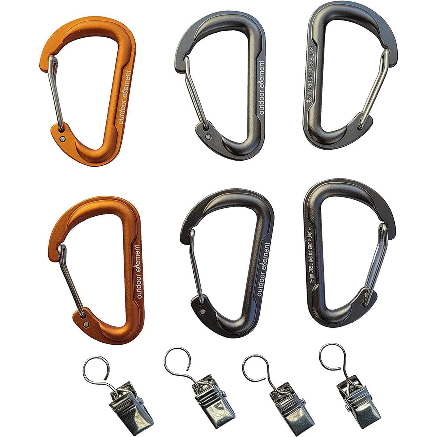 Juego de 6 Mosquetones GEARBINER Multicolor Outdoor Element Outdoor Element 