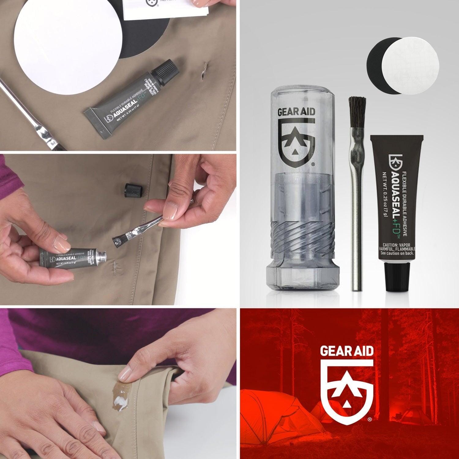 Parches con Kit de Reparación para Neopreno Blanco y Negro Gear Aid Parches Gear Aid 